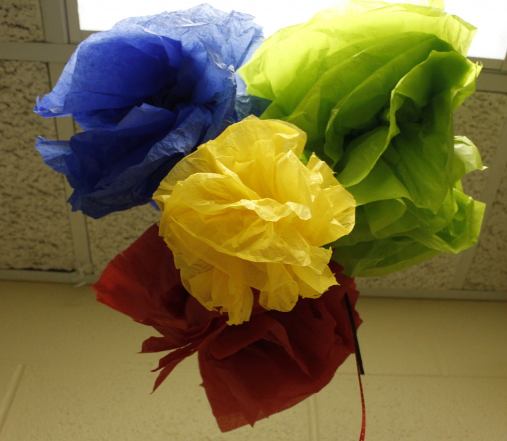 tissue paper pompom cluster
