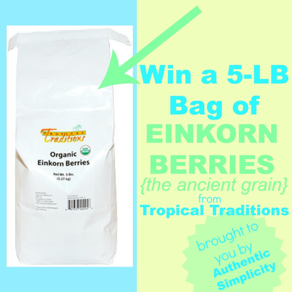 Win Einkorn Berries from Tropical Traditions #giveaway #ancientgrains #traditionalfood